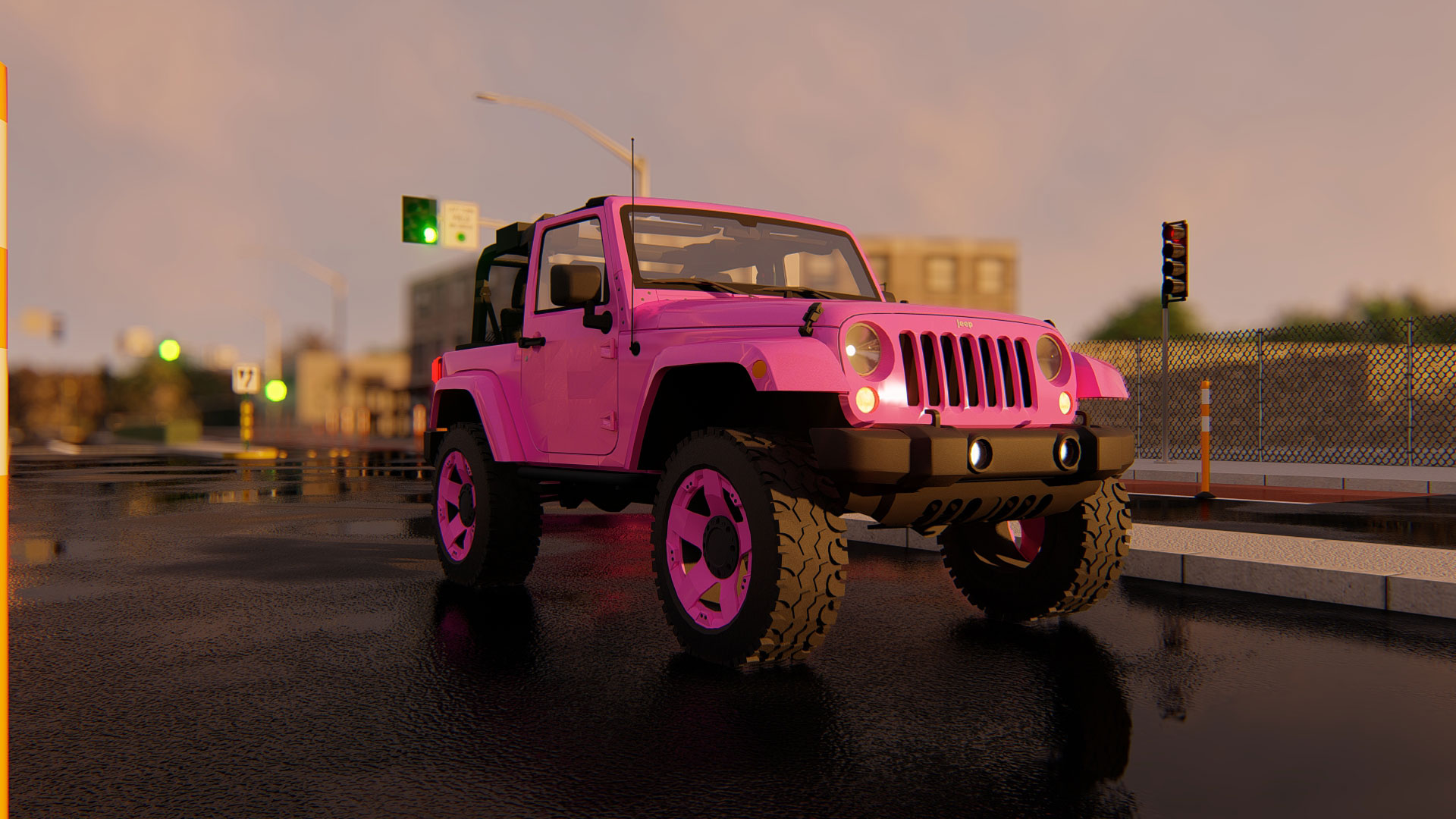 3D Jeep Wrangler Model - Pink - 3d Tools
