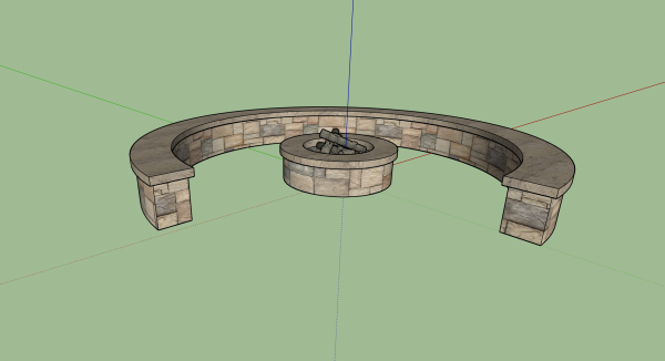 Seating_Wall_with_Firepit_3d model