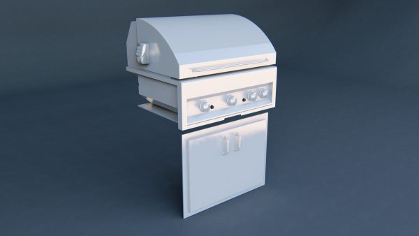 Outdoor Grill with Lid 3d model sketchup