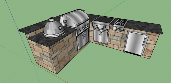 outdoor kitchen 3d model design sketchup download