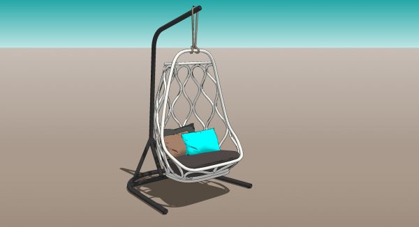 Outdoor Egg Basket Chair with Stand 3d model download