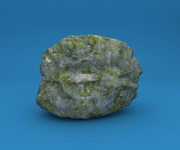 Boulder Rock with Moss and Lichen 3D Model