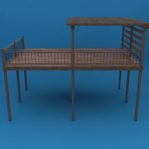 Deck With Pergola Plus Privacy Wall 3D Model
