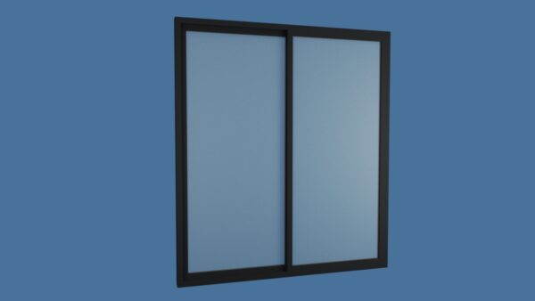 Double Full Length Metal Windows 3D model Max File