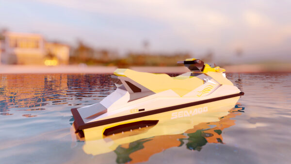 Jet ski Yellow 3D Model