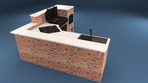 Outdoor Kitchen With Pizza Oven 3D model Max File
