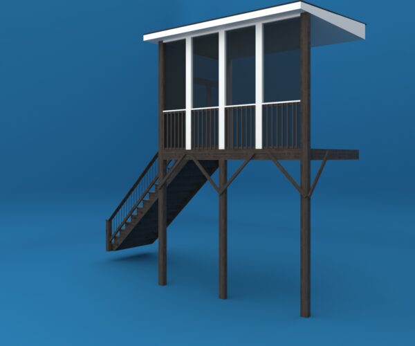 Screened Deck with Lighted Stairs 3D model instant download 3D tools OBJ 3DS Max File