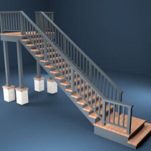 Steel and Wood Stairs 3D model instant download 3D tools OBJ 3DS Max File