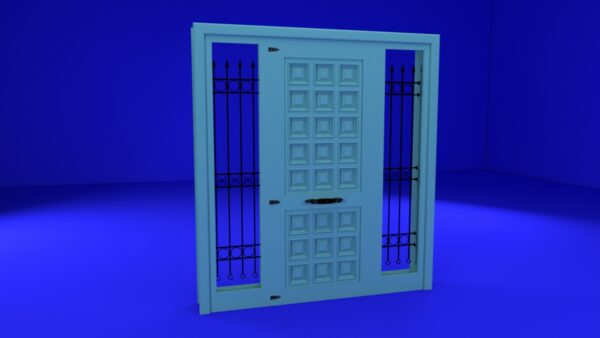 Teal Modern Double Front Door 3D model Max File