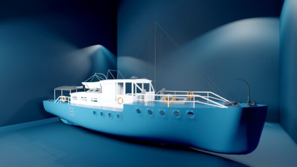 Teal Ocean Ship Boat 3D model Max File