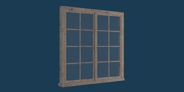 Wood Frame French Window 3D model Max File