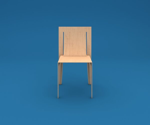 Wooden Dining Chair 3D Model