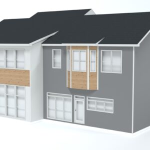 Grey and Wooden Traditional House 3D model Max File