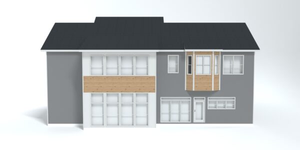 Grey and Wooden Traditional House 3D models