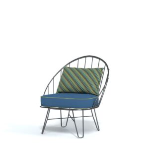 Metal Chair 3D Model with Cushion and Pillow 3D model Max File