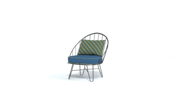 Metal Chair 3D Model with Cushion and Pillow 3D model Max File