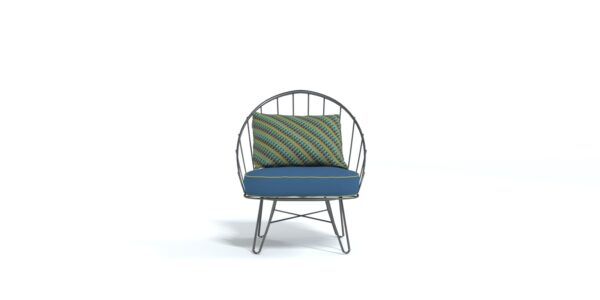 Metal Chair 3D Model with Cushion and Pillow 3D model