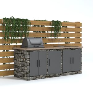 Outdoor Kitchen With Privacy Wall 3D model instant download 3D tools OBJ 3DS Max File