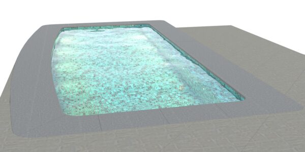 Rectangle Pool with Patio 3D model Max File