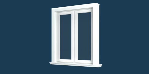 White Wood Double Window 3D model Max File